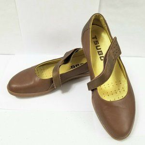 TSUBO Aftenia Brown Gold Leather Sporty Mary Jane